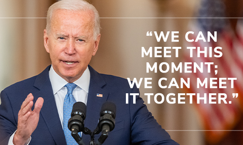 President Biden: "We need to rise to this moment... We can't turn away." CHIP IN NOW >>