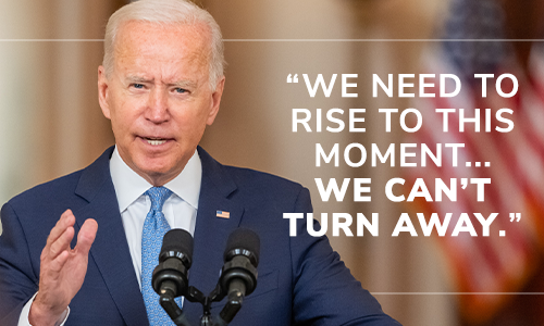 President Biden: "We need to rise to this moment... we can't turn away."