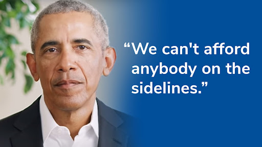 President Obama: "We can't afford anybody on the sidelines." CHIP IN NOW >>