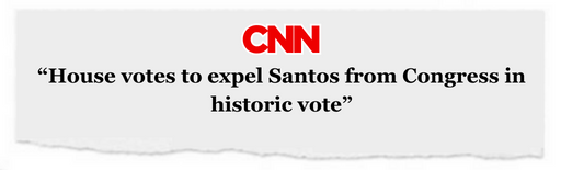 CNN: "House votes to expel Santos from Congress in historic vote"