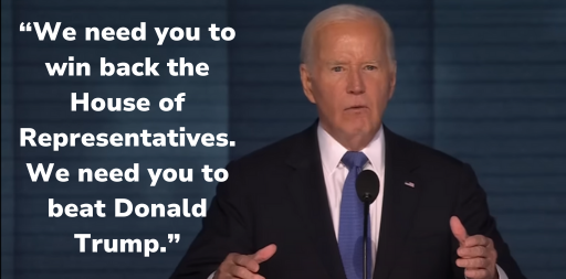 Joe Biden: "We need you to win back the House of Representatives. We need you to beat Donald Trump."