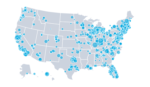 ActBlue map showing donations from all 50 states