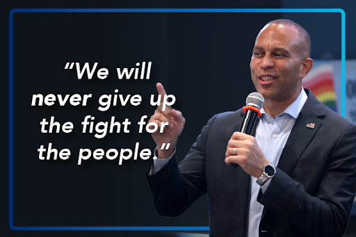 Hakeem Jeffries: "We will never give up the fight for the people."