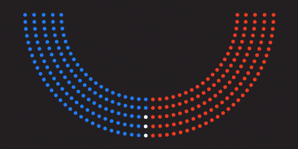 Gif of House chamber with seats needed to flip the House blue