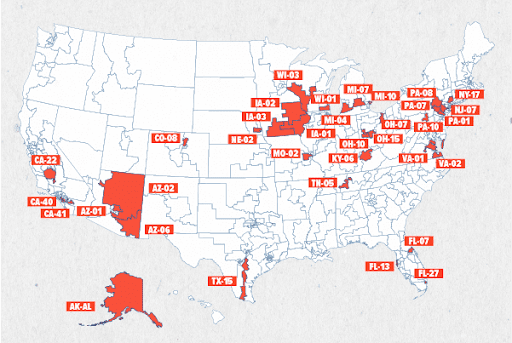 Map of GOP-held Congressional seats